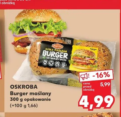 Burger maślany OSKROBA promocja w Kaufland