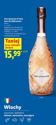 Wino musujące Vino Spumante D'Italia Extra Dry Millesimato promocja w Lidl