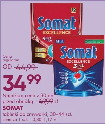 Tabletki do zmywarki SOMAT tabletki do zmywarki, 30-44 szt. promocja w Makro