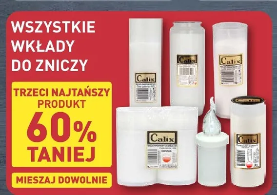 Wkłady do zniczy Calix promocja w Aldi