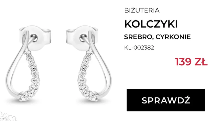 Kolczyki srebrne z cyrkoniami Briju KL-002382 promocja w Briju