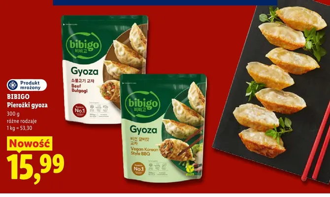 Pierożki gyoza Beef Bulgogi Bibigo promocja w Lidl
