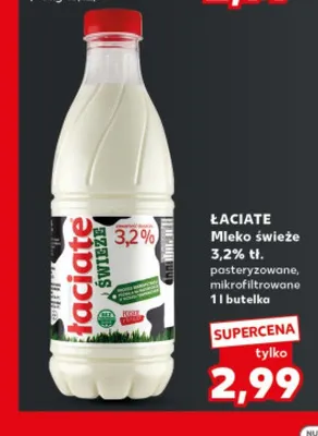 Mleko świeże Łaciate 3,2% promocja w Kaufland