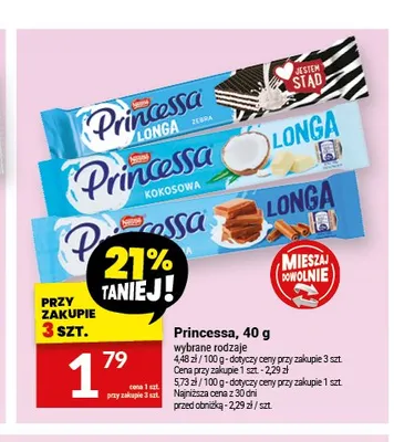 Wafel Princessa Longa Orzechowa promocja w Twój Market