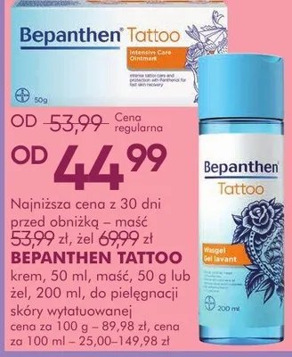 Krem BEPANTHEN TATTOO 50 ml, maść 50 g lub żel 200 ml do pielęgnacji skóry wytatuowanej promocja w Makro