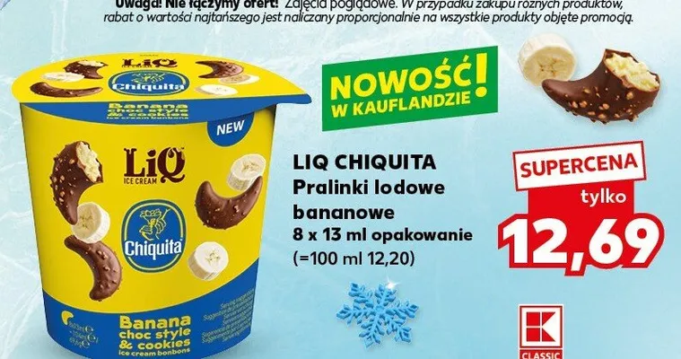 Pralinki lodowe bananowe LiQ Chiquita promocja w Kaufland