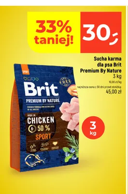 Sucha karma dla psa Brit Premium By Nature promocja w Dealz
