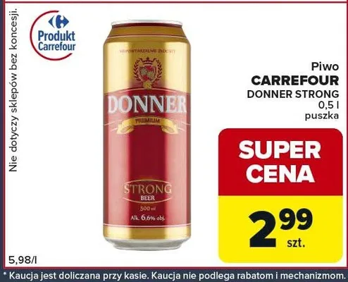Piwo Donner Strong puszka promocja w Globi