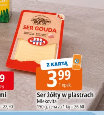 Ser żółty w plastrach Mlekovita promocja w Leclerc