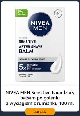 Balsam po goleniu Nivea Men Sensitive Łagodzący z wyciągiem z rumianku promocja w Amazon