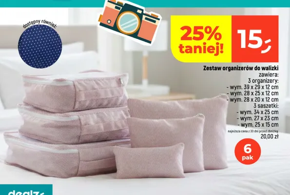 Zestaw organizerów do walizki 6-pak promocja w Dealz