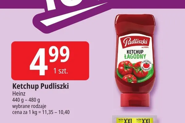 Ketchup łagodny Pudliszki promocja w Leclerc