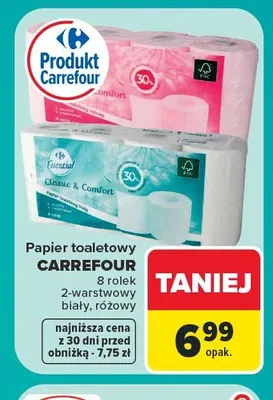 Papier toaletowy Carrefour różowy promocja w Carrefour
