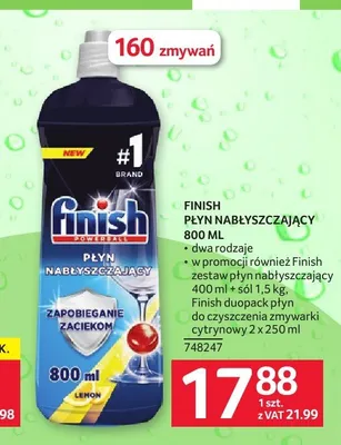 Płyn nabłyszczający Finish 800ml promocja w Selgros