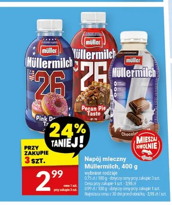 Napój mleczny Müllermilch o smaku Pink Donut promocja w Twój Market