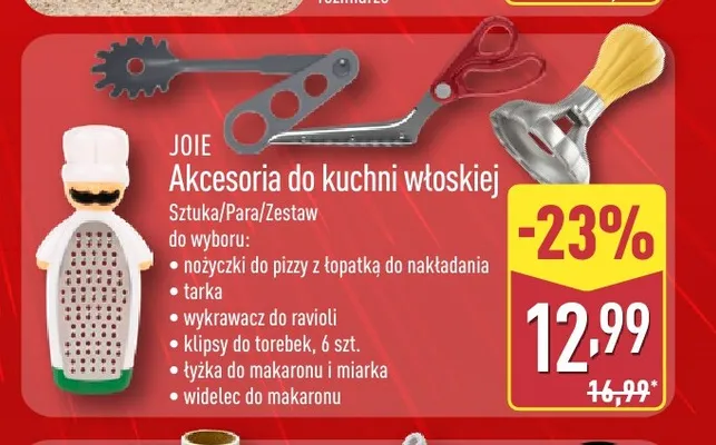 Akcesoria do kuchni włoskiej Joie promocja w Aldi