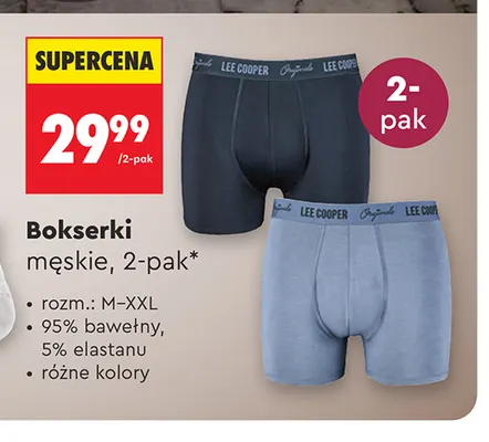 Bokserki męskie 2-pak Lee Cooper promocja w Biedronka