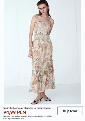 Sukienka bandeau z elastycznym marszczeniem promocja w H&M