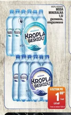 Woda mineralna niegazowana Kropla Beskidu promocja w Tomi Markt