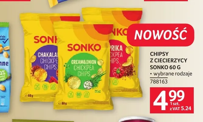 Chipsy z ciecierzycy Sonko promocja w Selgros