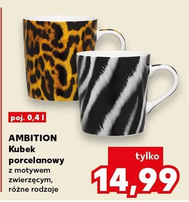 Kubek porcelanowy z motywem zwierzęcym, różne rodzaje promocja w Kaufland