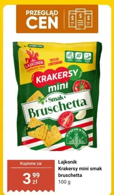 Krakersy mini smak bruschetta Lajkonik promocja w Dino