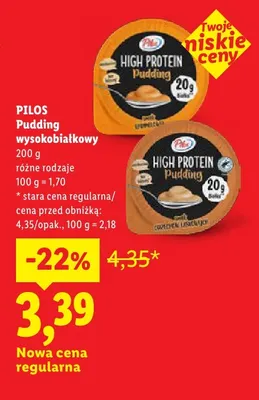 Pudding wysokobiałkowy Pilos smak karmelowy promocja w Lidl