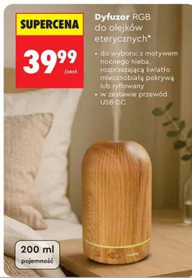 Dyfuzor RGB do olejków eterycznych 200ml promocja w Biedronka