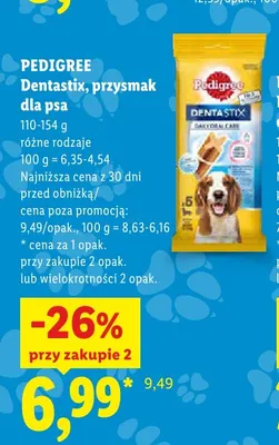 Przysmak dla psa maxi Pedigree promocja w Lidl