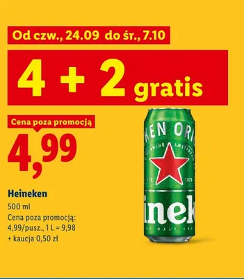 Piwo Heineken Original promocja w Lidl