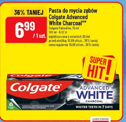 Pasta do mycia zębów Advanced White Charcoal promocja w POLOmarket