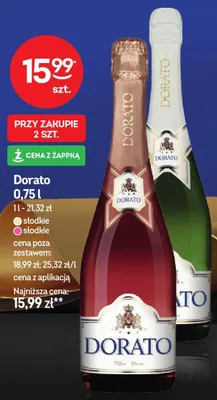 Wino musujące Dorato białe słodkie promocja w Żabka