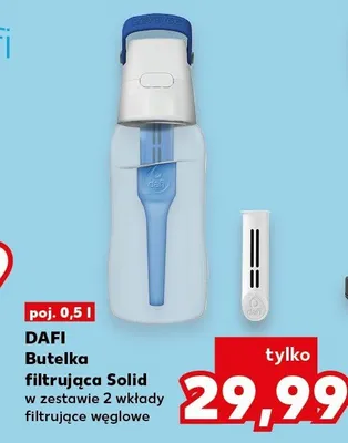 Butelka filtrująca Solid w zestawie 2 wkłady filtrujące węglowe promocja w Kaufland