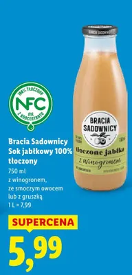 Sok jabłkowy 100% tłoczony z gruszką promocja w Lidl