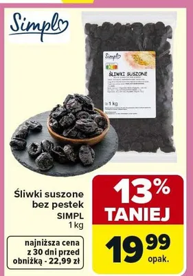 Śliwki suszone bez pestek promocja w Carrefour