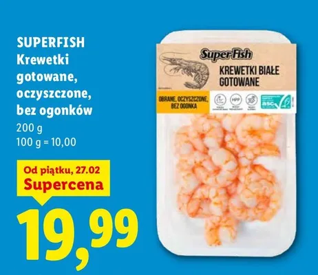 Krewetki gotowane, oczyszczone bez ogonków promocja w Lidl
