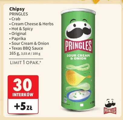 Chipsy Pringles Cream Cheese & Herbs promocja w Intermarche