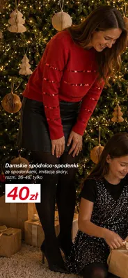 Damskie spódnico-spodenki ze spodenkami imitacja skóry promocja w KiK