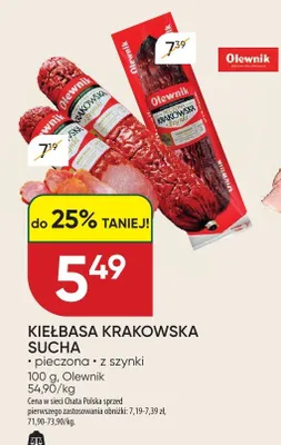 Kiełbasa krakowska sucha promocja w Chata Polska