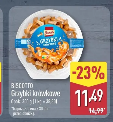 Grzybki krówkowe Biscotto promocja w Aldi