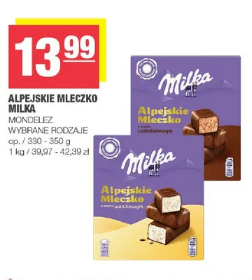 Alpejskie Mleczko o smaku waniliowym Milka promocja w SPAR
