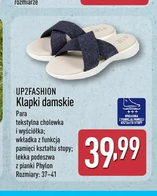 Klapki damskie UP2FASHION promocja w Aldi