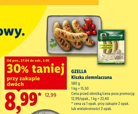 Kiszka ziemniaczana Gzella promocja w Lidl