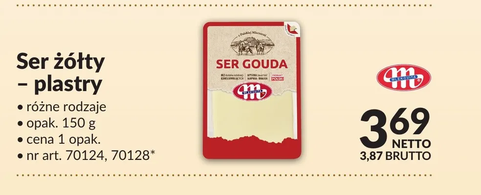 Ser żółty plastry Mlekovita promocja w Makro