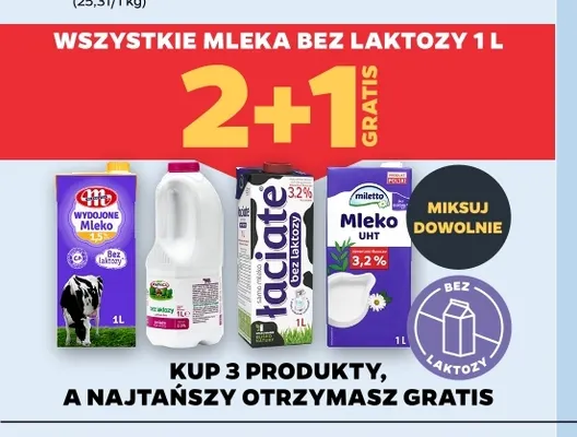 Mleka bez laktozy 1 l promocja w Netto