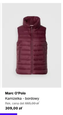 Kamizelka Marc O'Polo bordowy promocja w Lounge by Zalando