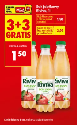 Sok jabłkowy Riviva promocja w Biedronka
