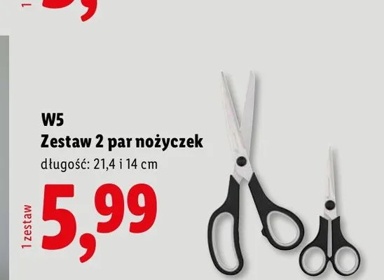 Zestaw 2 par nożyczek W5 promocja w Lidl
