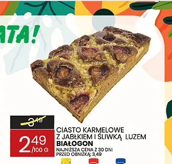 Ciasto karmelowe z jabłkiem i śliwką luzem Białogon promocja w Wafelek