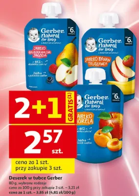 Deserek w tubce Gerber jabłko gruszka jagoda promocja w Auchan